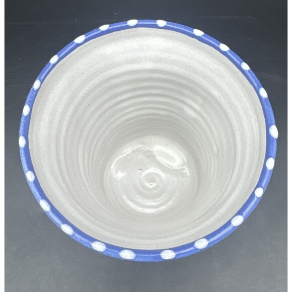 Art Studio Pottery BLUE & WHITE Glazed Butterfly/Firefly Mug Signed 12oz - Picture 5 of 9